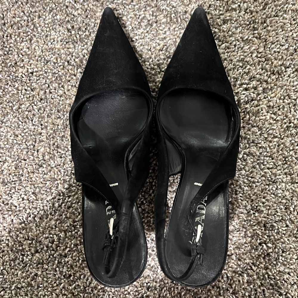 Prada black suede heels - Picture 7 of 8